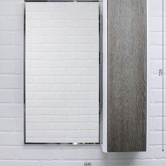 Шкаф-зеркало Uno 60 Дуб серый левый/правый Домино (DU1503HZ) в Верхней Салде - verhnyaya-salda.mebel24.online | фото 7