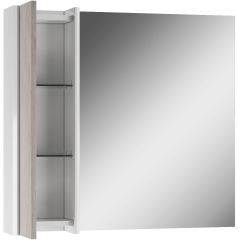 Шкаф-зеркало Uno 80 Дуб серый левый/правый Домино (DU1504HZ) в Верхней Салде - verhnyaya-salda.mebel24.online | фото 4