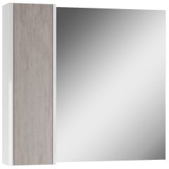 Шкаф-зеркало Uno 80 Дуб серый левый/правый Домино (DU1504HZ) в Верхней Салде - verhnyaya-salda.mebel24.online | фото 6