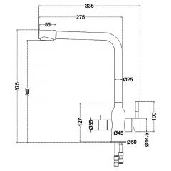 Смеситель д/кухни MELANA-F610304 Stello нерж.сталь, с переключателем на фильтр, однорычажный, сатин в Верхней Салде - verhnyaya-salda.mebel24.online | фото 4