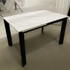 Стол CORNER 120 MATT WHITE MARBLE SOLID CERAMIC / BLACK, ®DISAUR в Верхней Салде - verhnyaya-salda.mebel24.online | фото 3