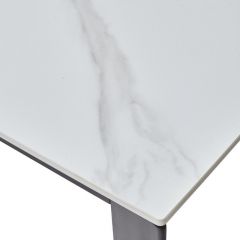 Стол CORNER 120 MATT WHITE MARBLE SOLID CERAMIC / BLACK, ®DISAUR в Верхней Салде - verhnyaya-salda.mebel24.online | фото 8