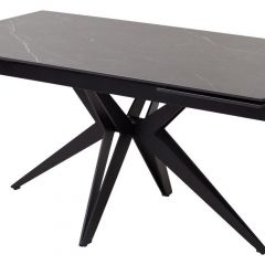 Стол FORIO 160 MATT BLACK MARBLE SOLID CERAMIC / BLACK, ®DISAUR в Верхней Салде - verhnyaya-salda.mebel24.online | фото