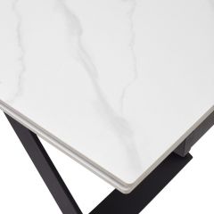 Стол LIVORNO 180 MATT WHITE MARBLE SOLID CERAMIC / BLACK, ®DISAUR в Верхней Салде - verhnyaya-salda.mebel24.online | фото 9