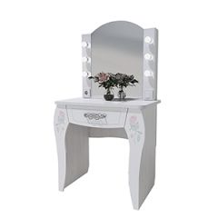 Стол туалетный Розалия №12 + ПОДСВЕТКА (лиственница белая, омела) в Верхней Салде - verhnyaya-salda.mebel24.online | фото
