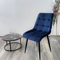 Стул CHIC BLUVEL-86 NAVY BLUE / черный каркас М-City в Верхней Салде - verhnyaya-salda.mebel24.online | фото 5