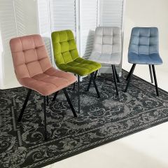 Стул CHILLI SQUARE BLUVEL-03 светло-серый, велюр / черный каркас М-City в Верхней Салде - verhnyaya-salda.mebel24.online | фото 5