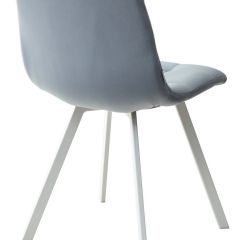 Стул CHILLI SQUARE G108-56 пудровый синий, велюр/ белый каркас М-City в Верхней Салде - verhnyaya-salda.mebel24.online | фото 4