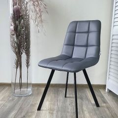 Стул CHILLI SQUARE HK017-09 серо-черничный, PU/ черный каркас М-City в Верхней Салде - verhnyaya-salda.mebel24.online | фото 5