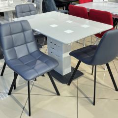 Стул CHILLI SQUARE HK017-09 серо-черничный, PU/ черный каркас М-City в Верхней Салде - verhnyaya-salda.mebel24.online | фото 6
