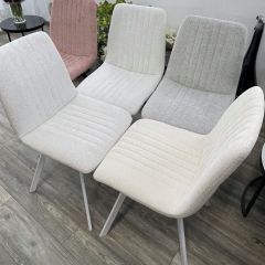 Стул ELVIS WZ2042-18 белая галька фактурный велюр / белый каркас М-City в Верхней Салде - verhnyaya-salda.mebel24.online | фото 6