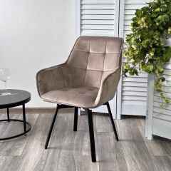 Стул MAVERICK 360 град. поворот. BLUVEL-40 BEIGE/ черный каркас, М-City в Верхней Салде - verhnyaya-salda.mebel24.online | фото 5