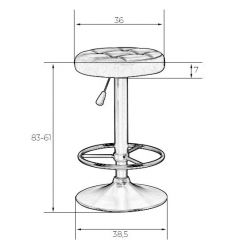 Табурет барный DOBRIN BRUNO LM-5008 (бело-чёрный) в Верхней Салде - verhnyaya-salda.mebel24.online | фото 2