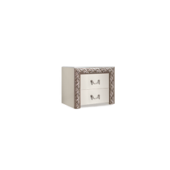 Тумба прикроватная (2 ящика) Тиффани Premium слоновая кость/серебро (ТФТП-2(П) в Верхней Салде - verhnyaya-salda.mebel24.online | фото