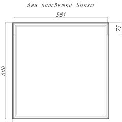 Зеркало Corsica 600х600 black без подсветки Sansa (SB1064Z) в Верхней Салде - verhnyaya-salda.mebel24.online | фото 4