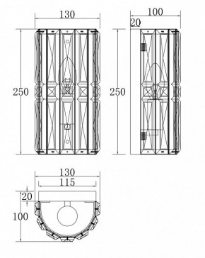 Бра Maytoni Facet MOD094WL-01G в Верхней Салде - verhnyaya-salda.mebel24.online | фото 3