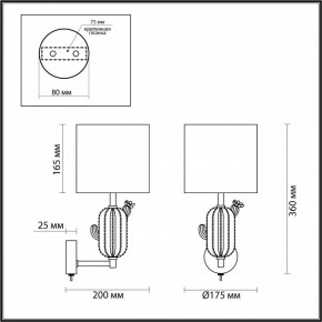 Бра Odeon Light Cactus 5425/1W в Верхней Салде - verhnyaya-salda.mebel24.online | фото 5