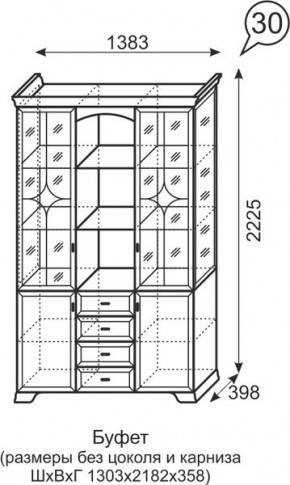 Буфет Венеция 30 бодега в Верхней Салде - verhnyaya-salda.mebel24.online | фото 3