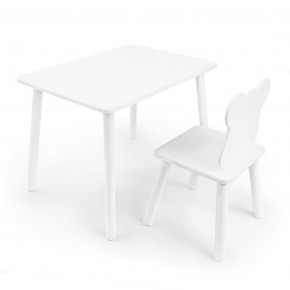 Детский комплект стол и стул «Мишка» Rolti Baby (белый/белый, массив березы/мдф) в Верхней Салде - verhnyaya-salda.mebel24.online | фото