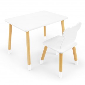 Детский комплект стол и стул «Мишка» Rolti Baby (белый/береза, массив березы/мдф) в Верхней Салде - verhnyaya-salda.mebel24.online | фото