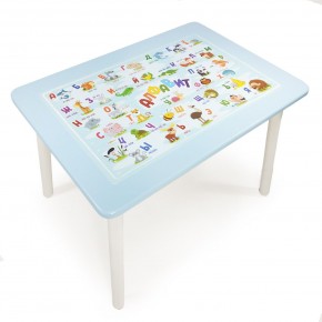 Детский стол с накладкой Алфавит  (Голубой/Белый) в Верхней Салде - verhnyaya-salda.mebel24.online | фото 1