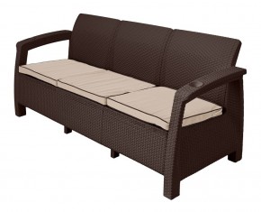 Диван Yalta Premium Sofa 3 Set (Ялта) шоколадный (+подушки под спину) в Верхней Салде - verhnyaya-salda.mebel24.online | фото