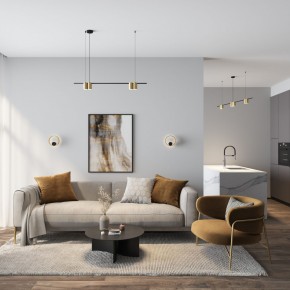 DK5060-BK+SG Бра ORBIT, IP20, 3000К, LED, 10 Вт, черный + сатинированное золото, алюминий в Верхней Салде - verhnyaya-salda.mebel24.online | фото 5