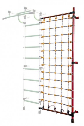 Дополнительная стойка к пристенному ДСК с сеткой для лазания, цв. красный в Верхней Салде - verhnyaya-salda.mebel24.online | фото