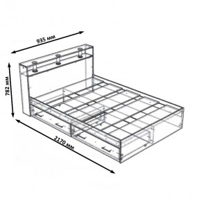 Камелия Кровать с ящиками 0900, цвет дуб сонома, ШхГхВ 93,5х217х78,2 см., сп.м. 900х2000 мм., без матраса, основание есть в Верхней Салде - verhnyaya-salda.mebel24.online | фото 6