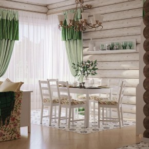 Комлект Вествик обеденный стол и четыре стула, массив сосны, цвет белый в Верхней Салде - verhnyaya-salda.mebel24.online | фото 1