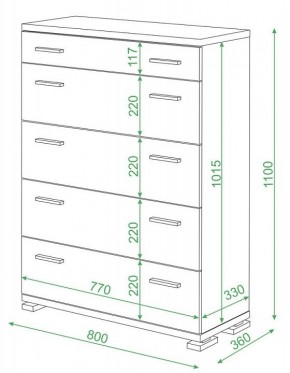 Комод Домино КМ-1 в Верхней Салде - verhnyaya-salda.mebel24.online | фото 2