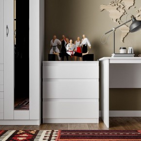 Комод КАСТОР с тремя ящиками, цвет белый в Верхней Салде - verhnyaya-salda.mebel24.online | фото 3