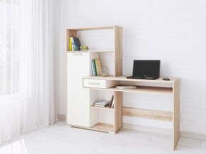Компьютерный стол Квартет-8 дуб сонома/белый в Верхней Салде - verhnyaya-salda.mebel24.online | фото
