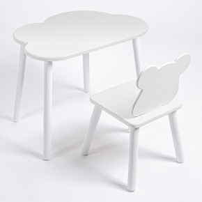 Комплект детский стол ОБЛАЧКО и стул МИШКА ROLTI Baby (белая столешница/белое сиденье/белые ножки) в Верхней Салде - verhnyaya-salda.mebel24.online | фото