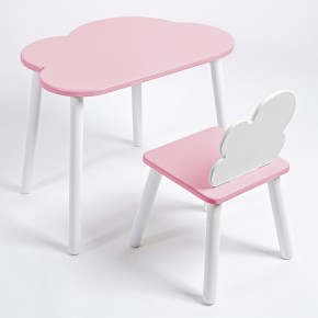 Комплект детский стол ОБЛАЧКО и стул ОБЛАЧКО ROLTI Baby (розовая столешница/розовое сиденье/белые ножки) в Верхней Салде - verhnyaya-salda.mebel24.online | фото