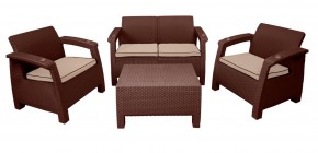Комплект уличной мебели Yalta Premium Terrace Set (Ялта) шоколадый (+подушки под спину) в Верхней Салде - verhnyaya-salda.mebel24.online | фото