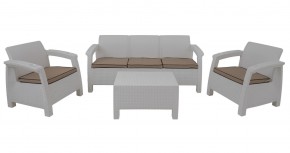Комплект уличной мебели Yalta Premium Terrace Triple Set (Ялта) белый (+подушки под спину) в Верхней Салде - verhnyaya-salda.mebel24.online | фото