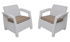 Комплект уличной мебели Yalta Premium Terrace Triple Set (Ялта) белый (+подушки под спину) в Верхней Салде - verhnyaya-salda.mebel24.online | фото 4