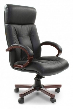 Кресло для руководителя Chairman 421 черный/орех темный, черный в Верхней Салде - verhnyaya-salda.mebel24.online | фото