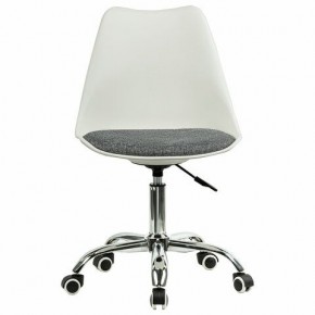 Кресло стул BRABIX "Eames MG-310 CH", хром, пластик белый, ткань серая, 532924 в Верхней Салде - verhnyaya-salda.mebel24.online | фото 1