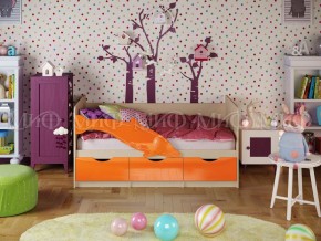 Кровать Дельфин-1 800*1600 (Оранжевый металлик/дуб крафт белый) в Верхней Салде - verhnyaya-salda.mebel24.online | фото
