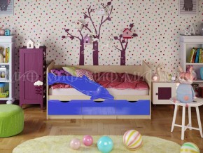 Кровать Дельфин-1 800*1600 (Синий металлик/дуб крафт белый) в Верхней Салде - verhnyaya-salda.mebel24.online | фото
