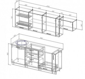 Кухонный гарнитур Антрацит 2550 (Стол. 38мм) в Верхней Салде - verhnyaya-salda.mebel24.online | фото 3