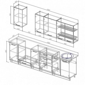 Кухонный гарнитур Антрацит 2800 (Стол. 38мм) в Верхней Салде - verhnyaya-salda.mebel24.online | фото 3