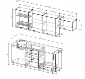 Кухонный гарнитур Жемчуг 2550 (Стол. 38мм) в Верхней Салде - verhnyaya-salda.mebel24.online | фото 2