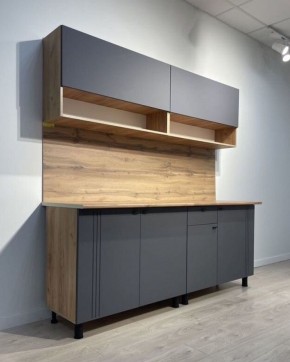 Кухонный гарнитур «Монако» 2.0 м Серия 2 МДФ с фрезеровкой (Дуб Золотой/Графит) в Верхней Салде - verhnyaya-salda.mebel24.online | фото 4