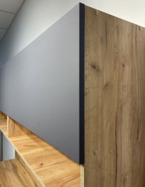 Кухонный гарнитур «Монако» 2.0 м Серия 2 МДФ с фрезеровкой (Дуб Золотой/Графит) в Верхней Салде - verhnyaya-salda.mebel24.online | фото 6