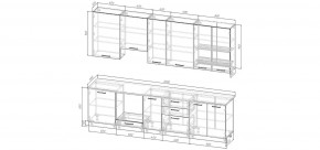 Кухонный гарнитур Смоки 3000 h950 (Стол. 38 мм) в Верхней Салде - verhnyaya-salda.mebel24.online | фото 2