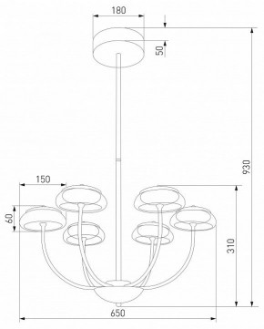 Люстра на штанге Eurosvet Fungo 50388 LED черный в Верхней Салде - verhnyaya-salda.mebel24.online | фото 4