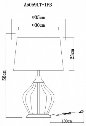 Настольная лампа декоративная Arte Lamp Baymont A5059LT-1PB в Верхней Салде - verhnyaya-salda.mebel24.online | фото 3